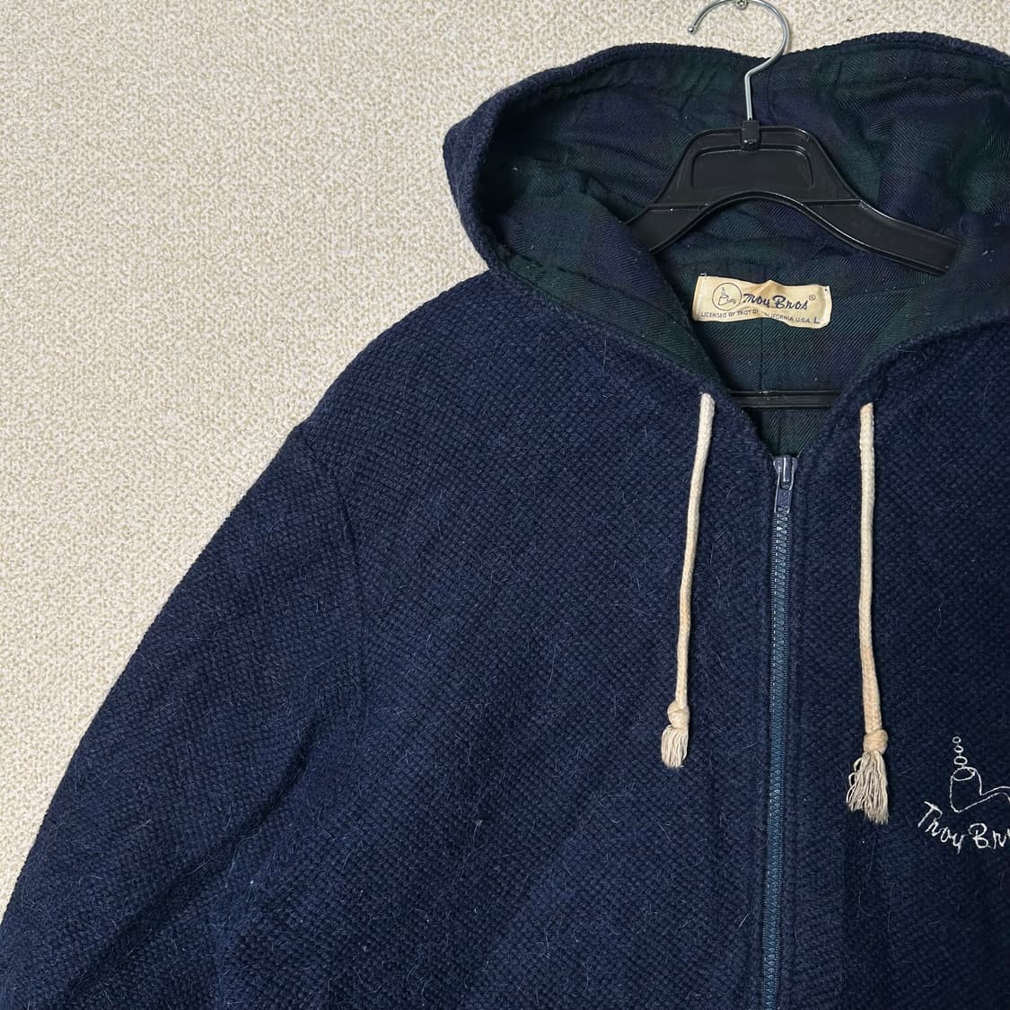  (L) Troy Bros 트로이브더라스 네이비 울 집업  상품이미지4
