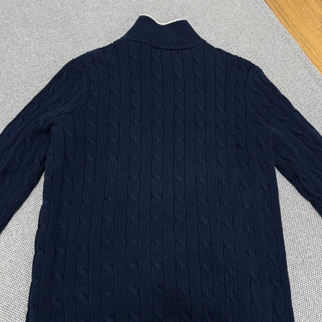폴로 우먼스 네이비 케이블 니트집업(L) 상품이미지6