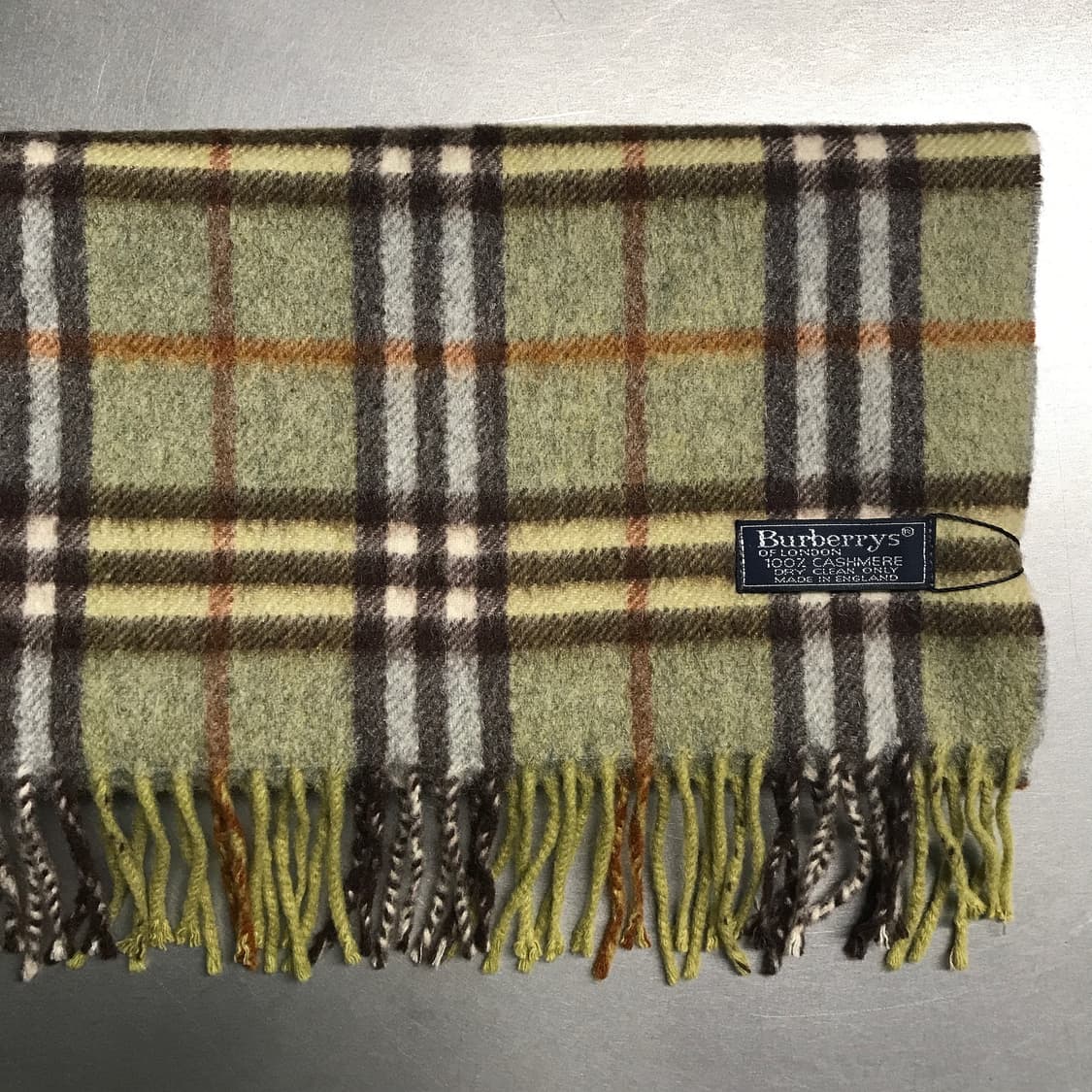 버버리 정품 캐시미어 머플러 그린 상품이미지3