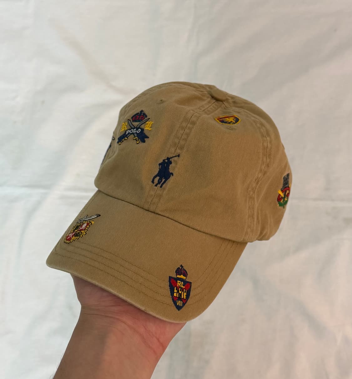 폴로 랄프로렌 멀티패치 자수로고 볼캡 베이지 상품이미지1