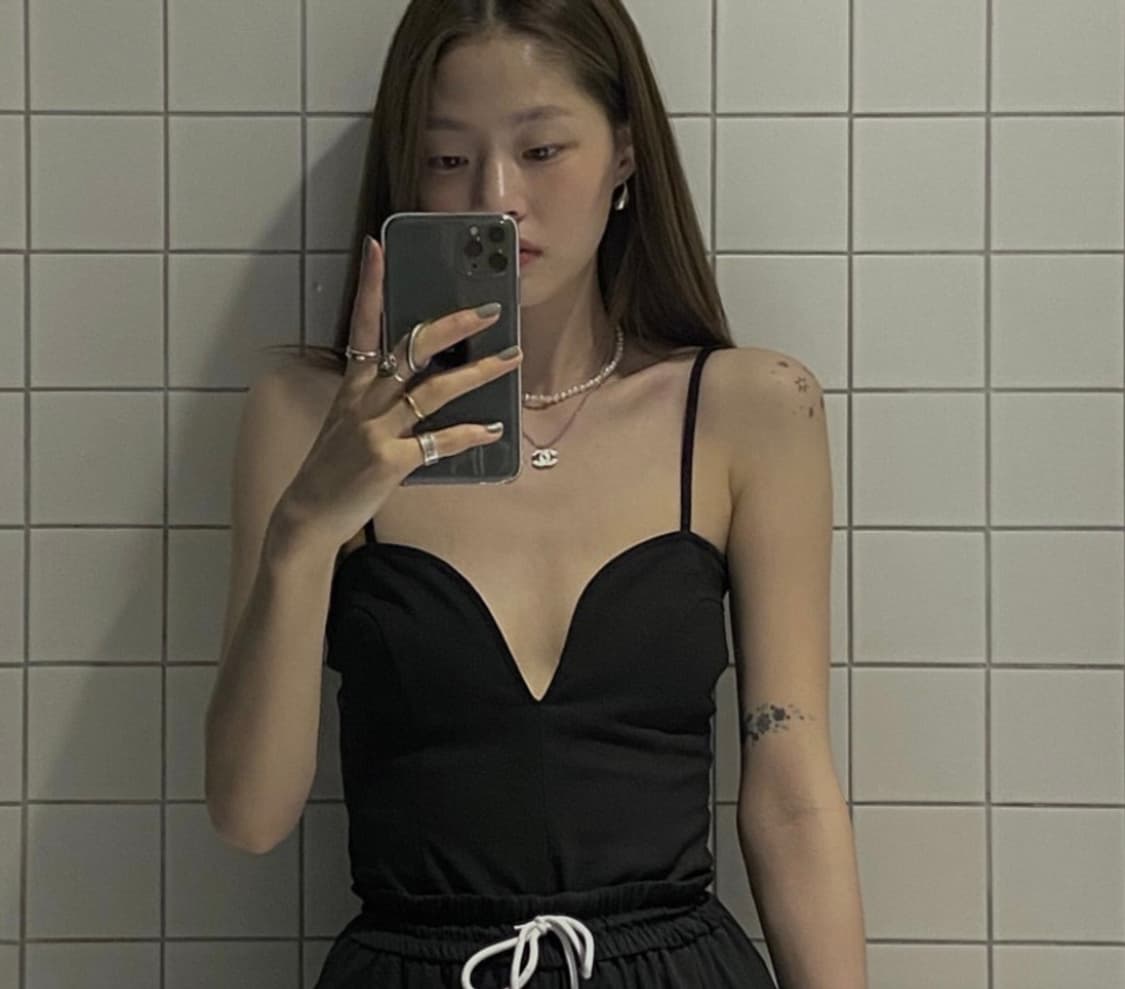 [정품] 샤넬 CC 로고 목걸이 실버 상품이미지4