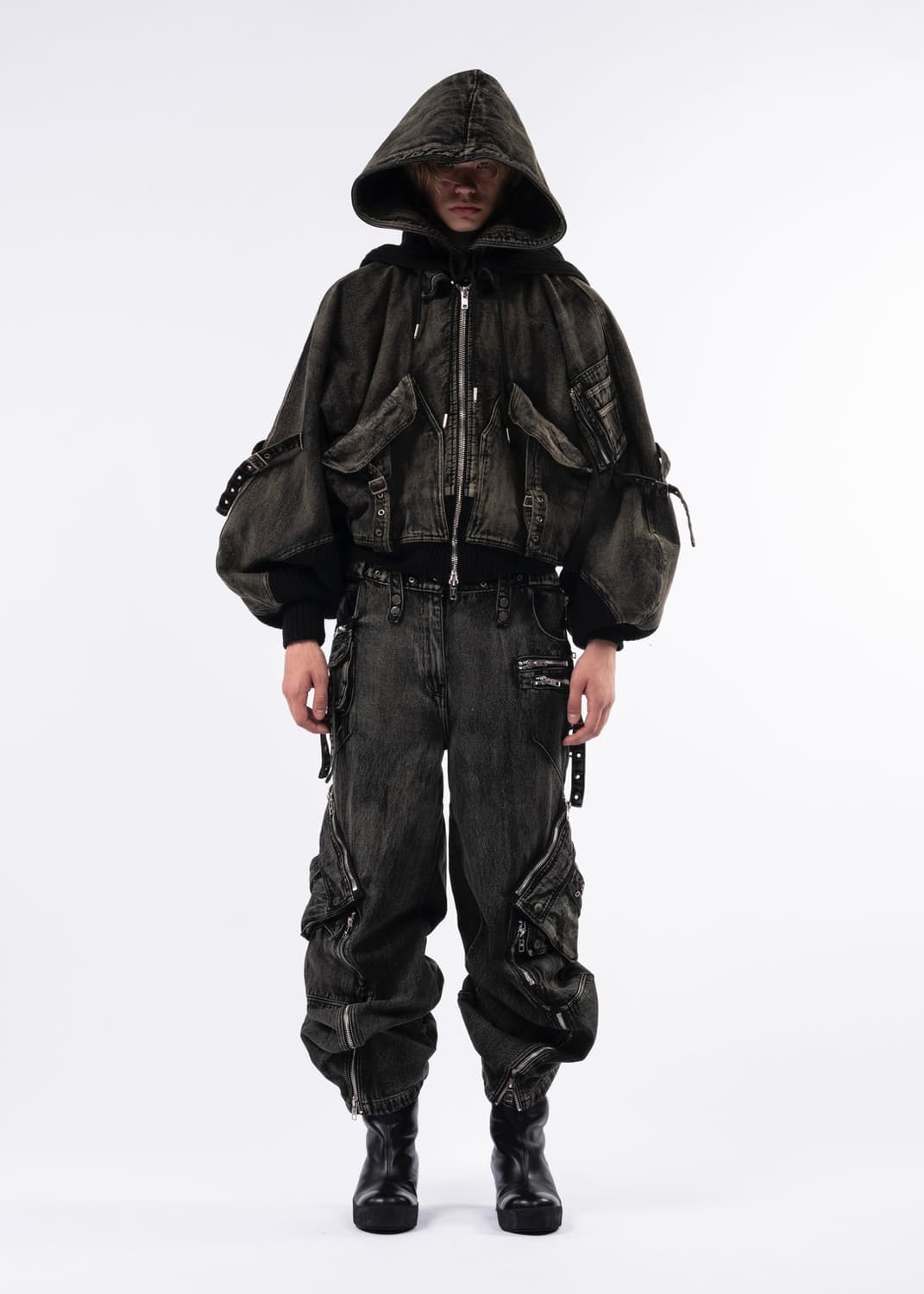 Nofaith studios cargo denim hoodie 상품이미지1