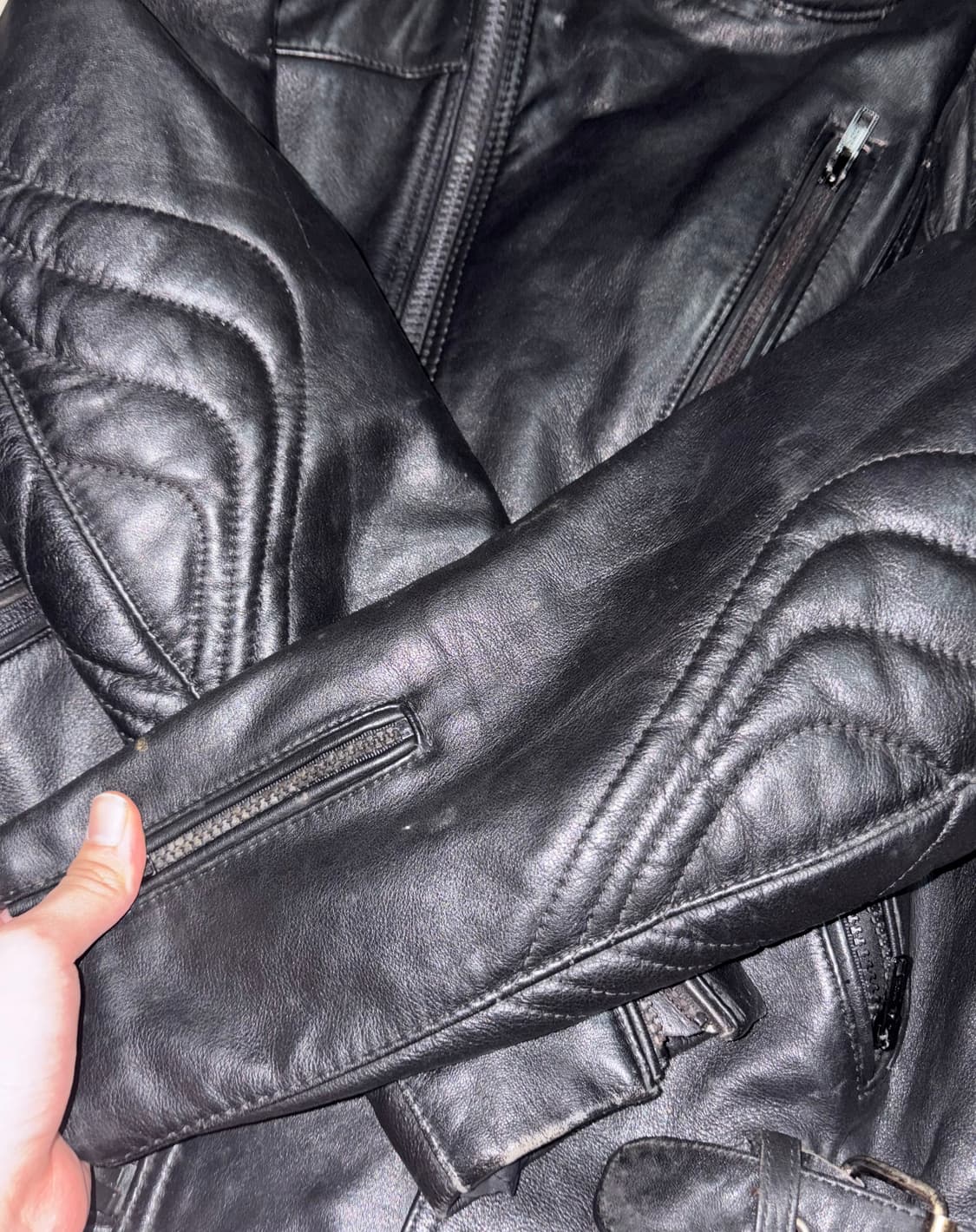 Real Leather Biker Jacket 상품이미지5