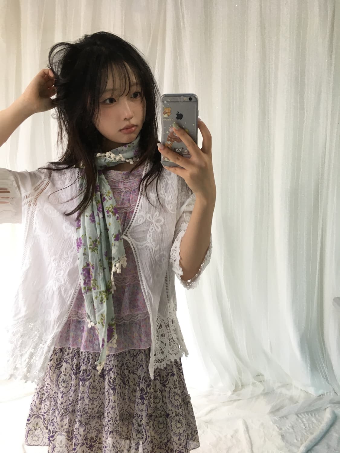 빈티지 엑시즈팜 보라 플라워 페어리 코디세트 상품이미지1