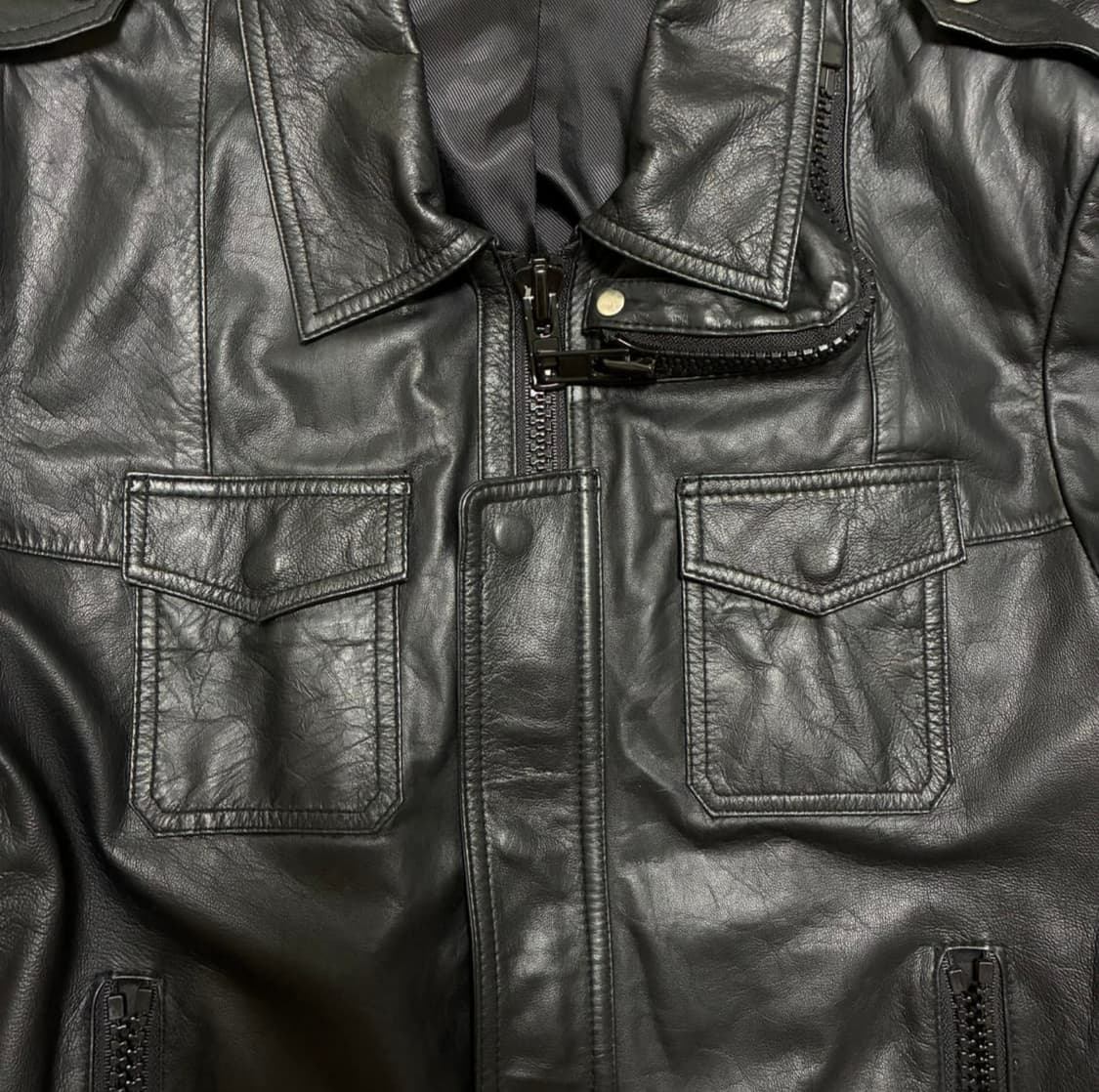 에디슬리먼 맛 램스킨 가죽자켓 블랙 상품이미지5