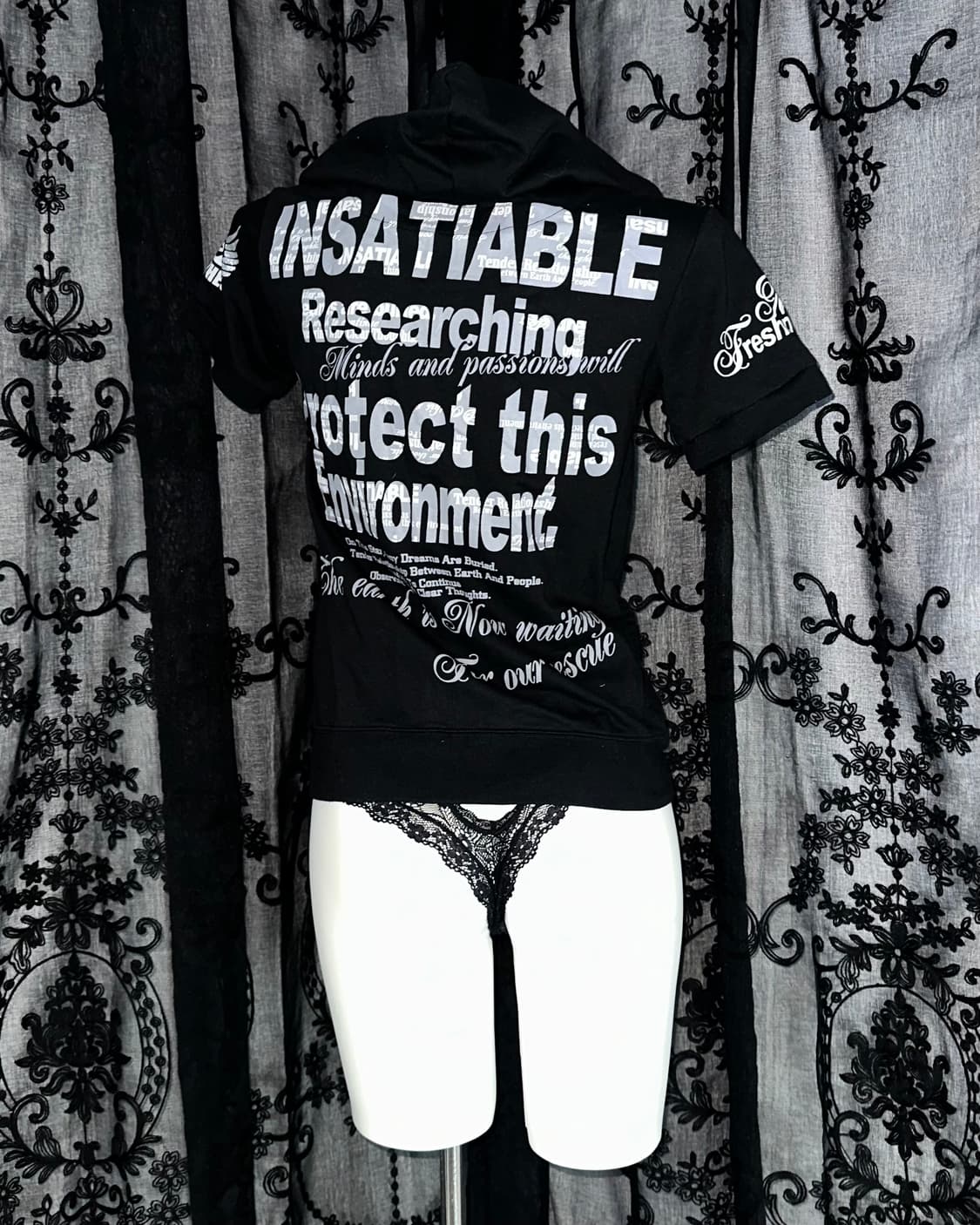 punk lettering hooded zip-up 상품이미지4