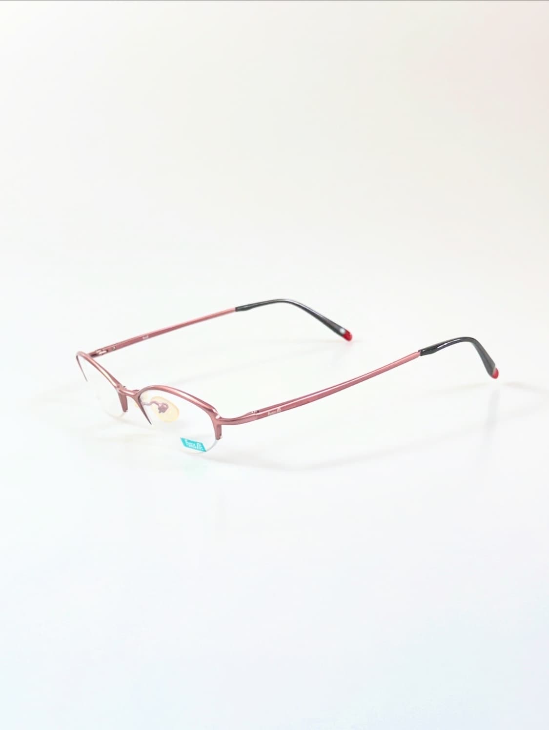90s FUTIS 핑크 메탈 반무테 스퀘어 빈티지 안경 상품이미지3