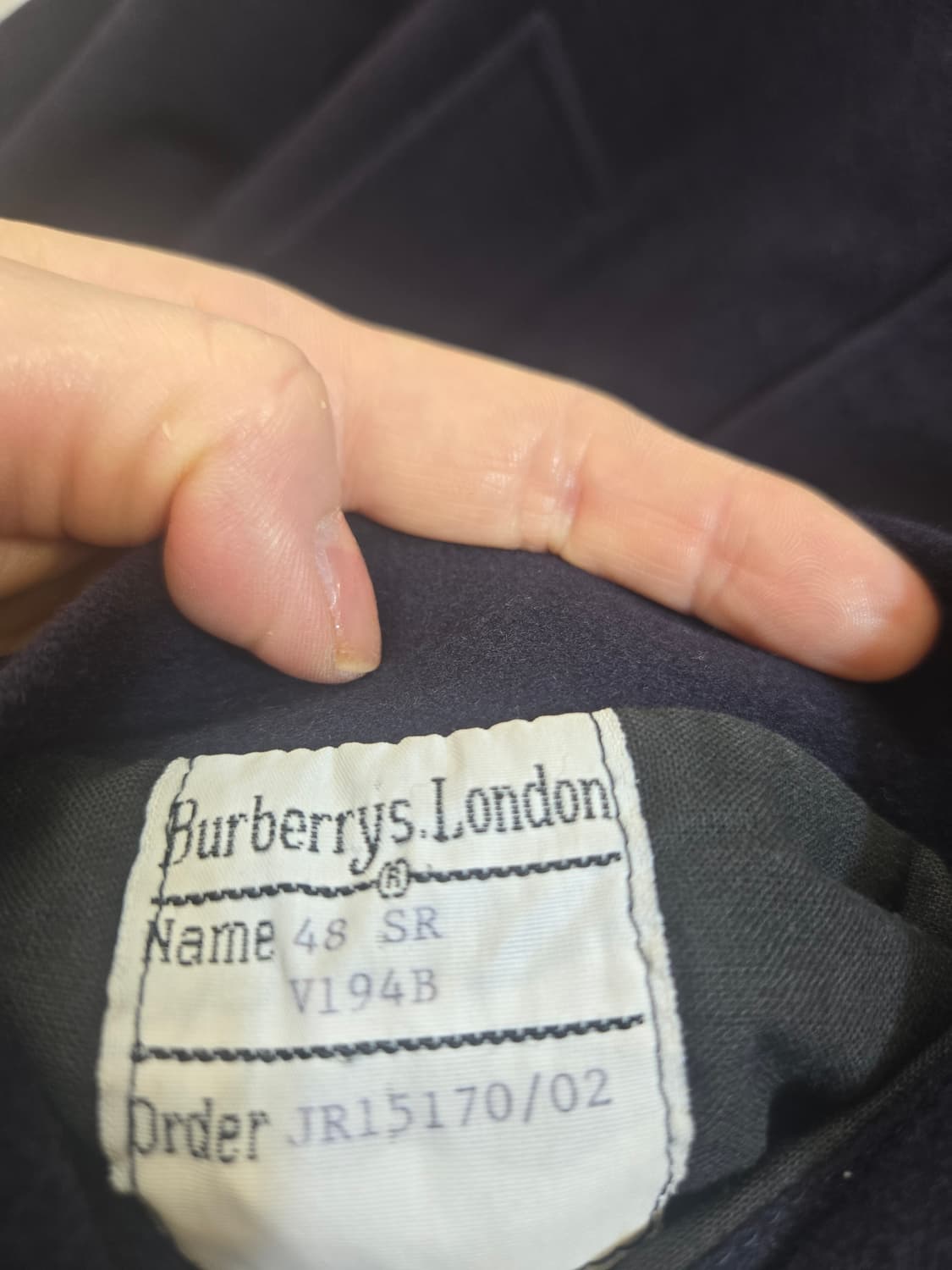 버버리(정품)네이비 블루종 스타일 모직 자켓 상품이미지4