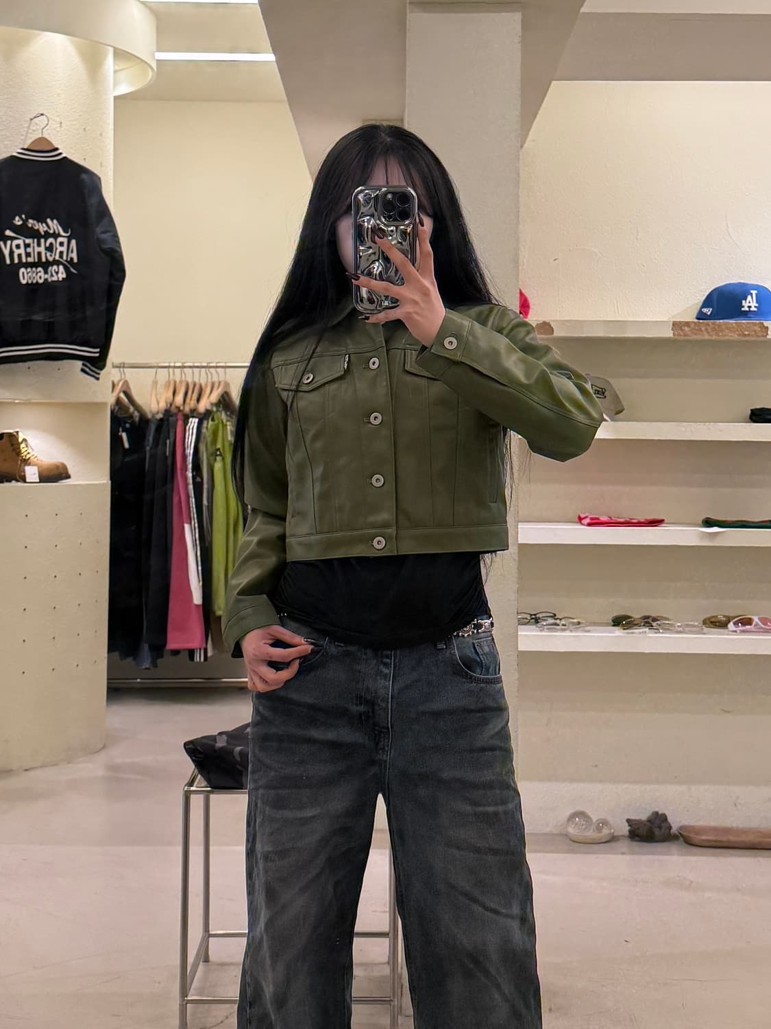 스컬프터 레더 크롭 트러커 자켓 U1394 상품이미지1