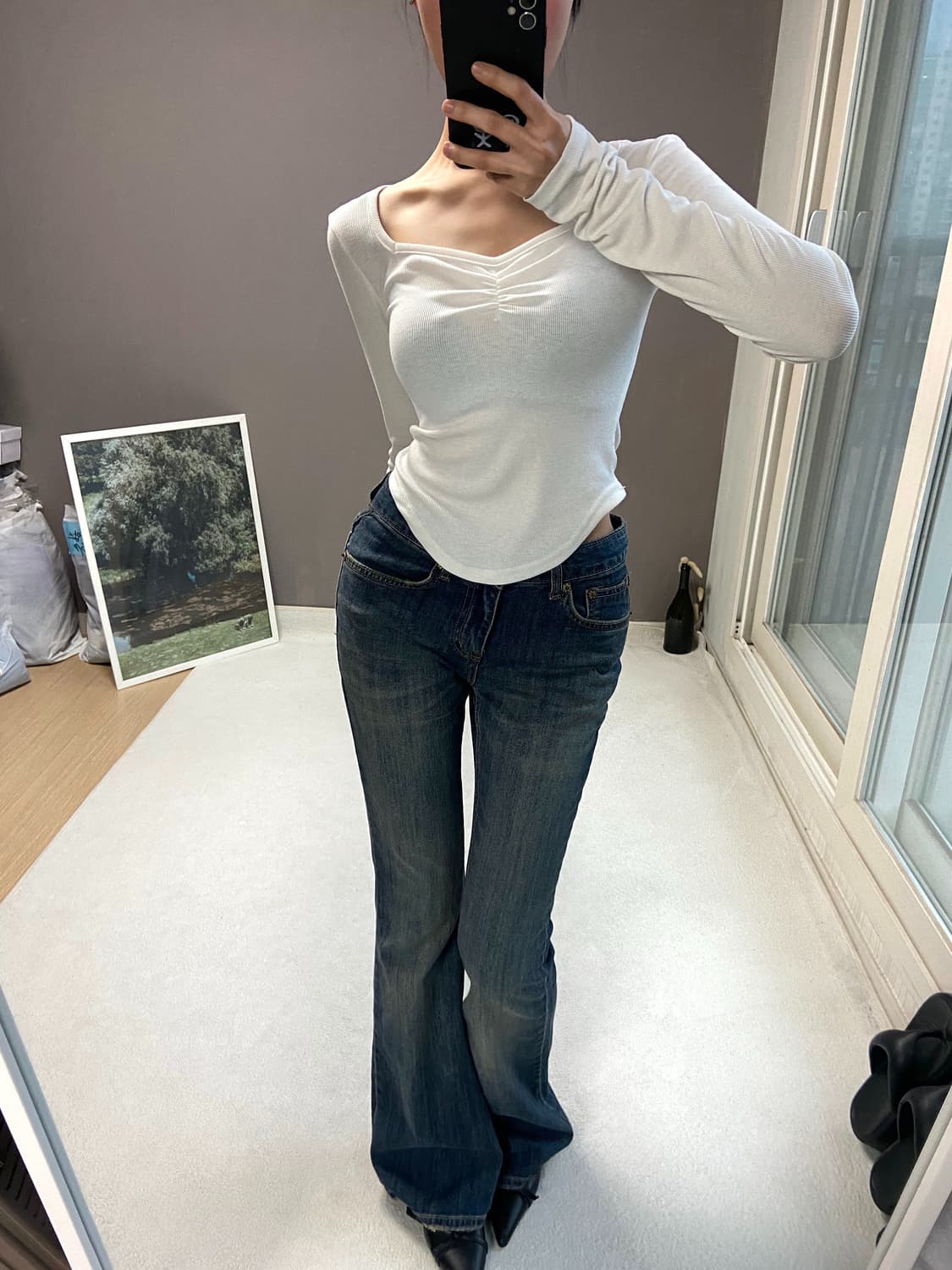 셔링 골지 티  상품이미지2