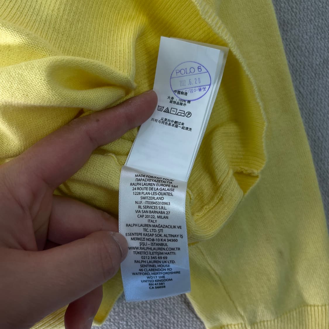 w95 폴로랄프로렌 신형라벨 옐로우 코튼 가디건 상품이미지6