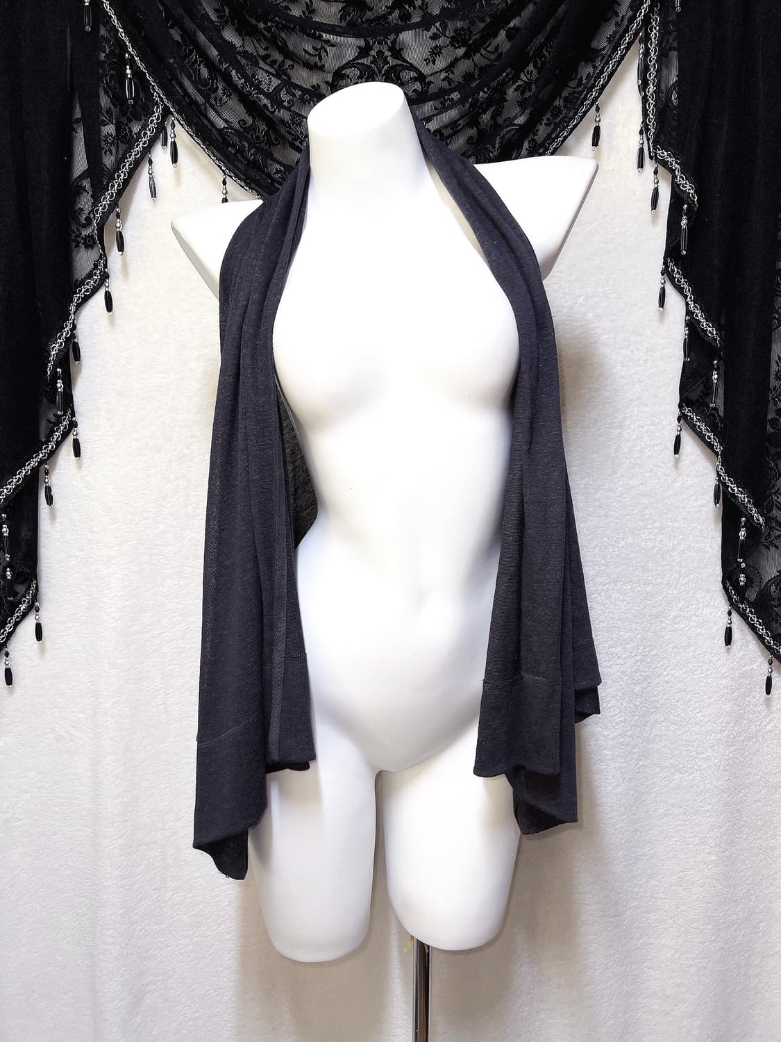 오리엔탈 드레이프 언발 레이어드 조끼 베스트 가디건 로브 페어리그런지 상품이미지7