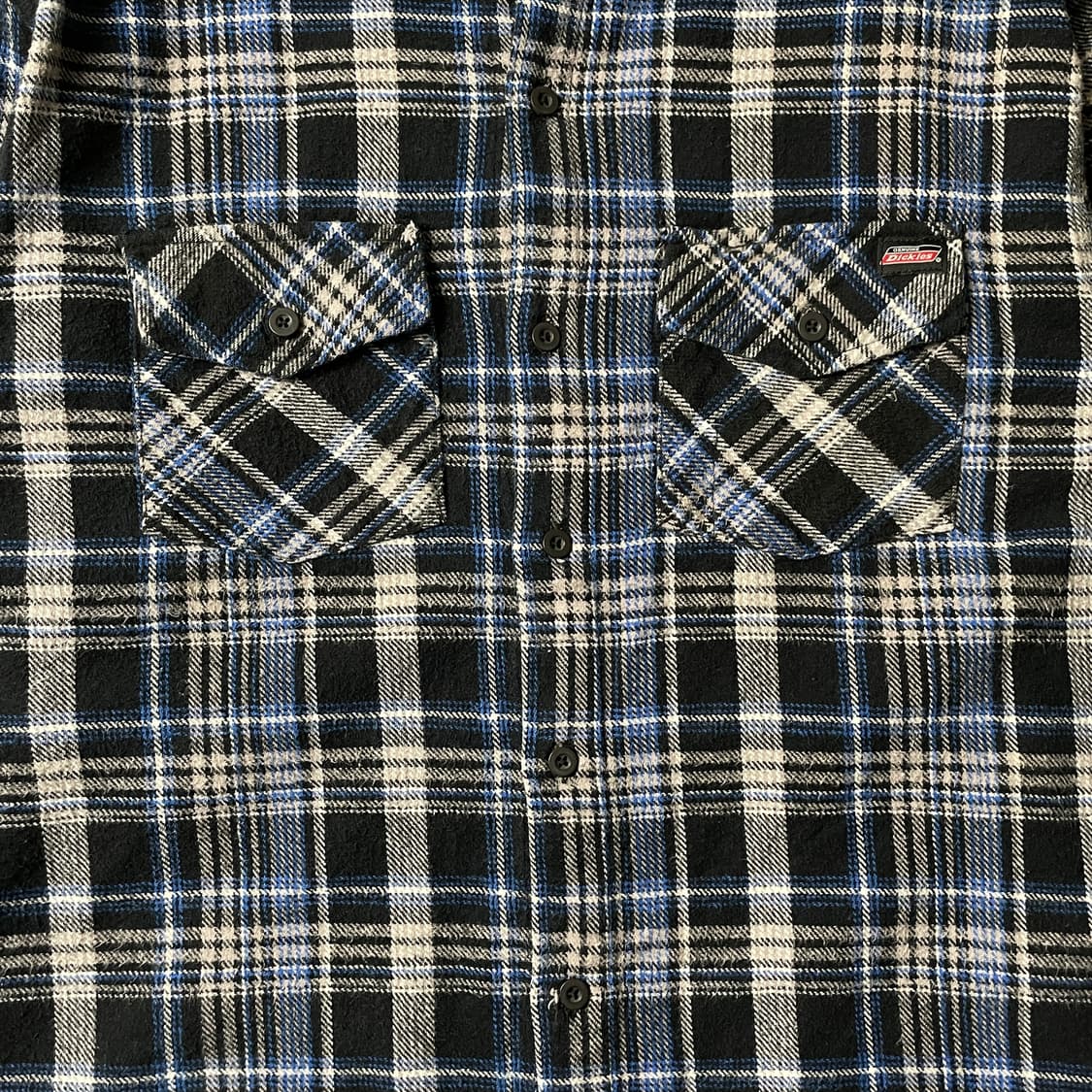 DICKIES 디키즈 블루 플란넬 코튼 체크 셔츠 A00796 상품이미지3