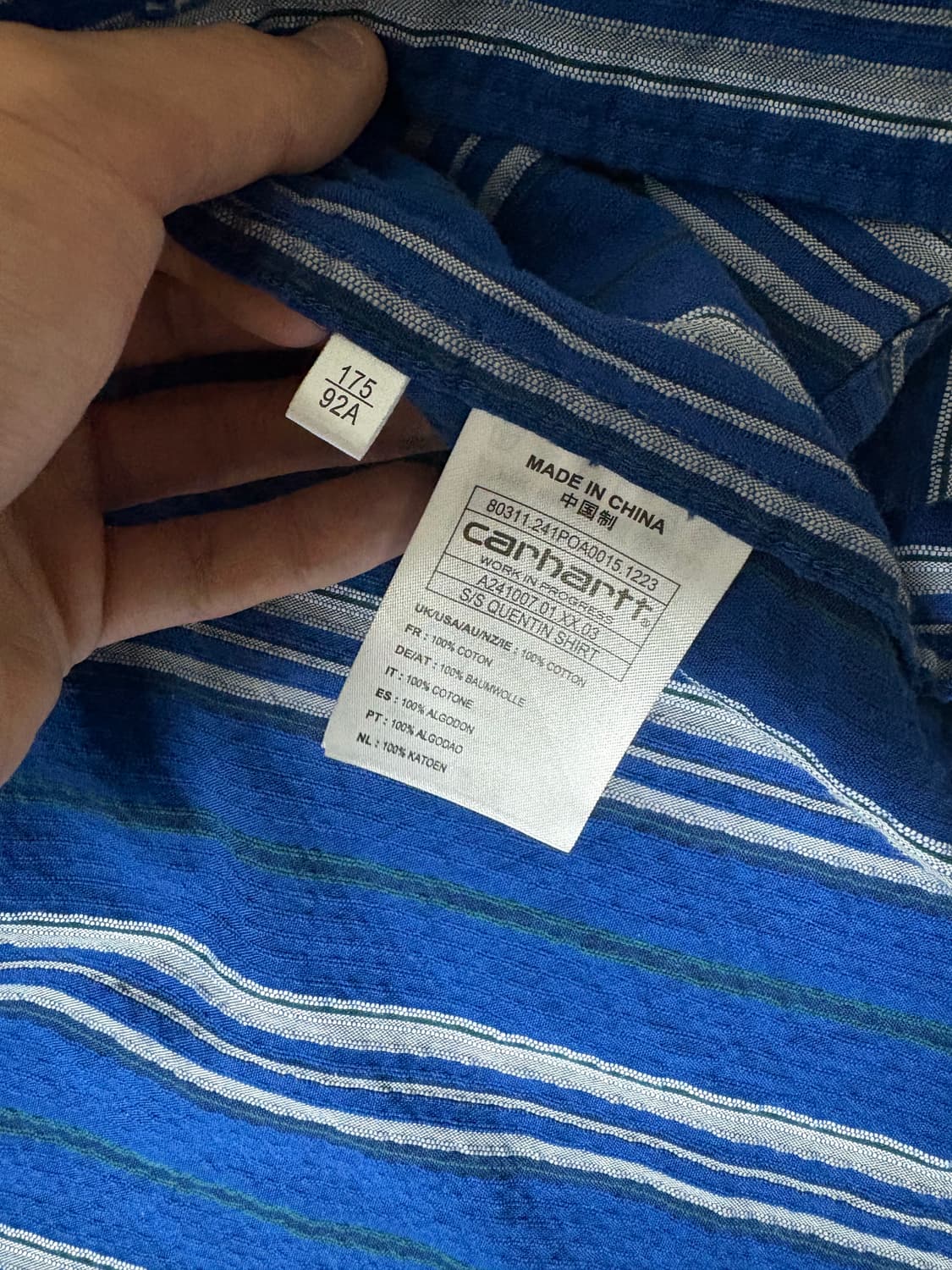 칼하트wip 반팔셔츠 m 상품이미지3