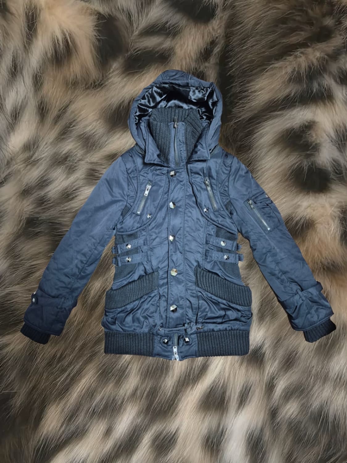 일본빈티지 오네갸루 갸루깔 후드 패딩 점퍼 헤이세이 상품이미지1