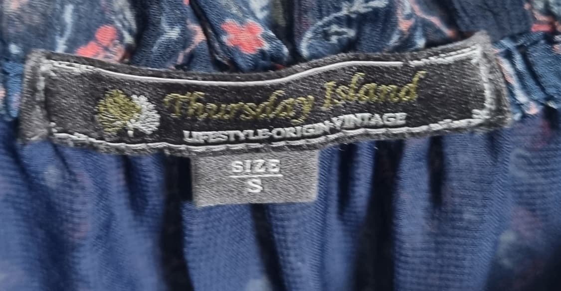 S (55) 써스데이아일랜드 네이비 플라워패턴 롱 원피스 상품이미지3