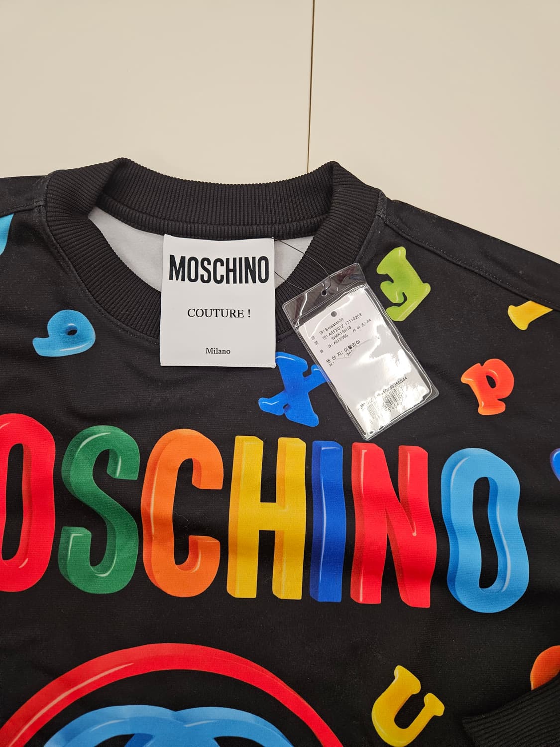 정품 모스키노 멀티로고 맨투맨 44사이즈(오버핏) 상품이미지3