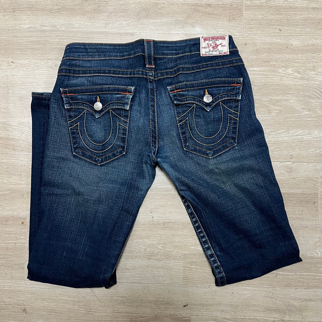 트루릴리전 여성 유스티치 부츠컷 워싱 데님 청바지 [진청] 30 상품이미지4