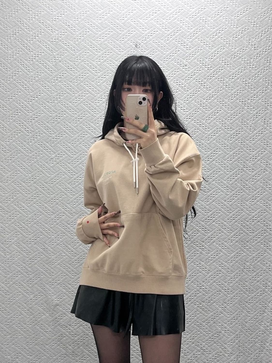 앤더슨벨 빈티지 키치 스티치 오트밀 후드티 M C11625 상품이미지2