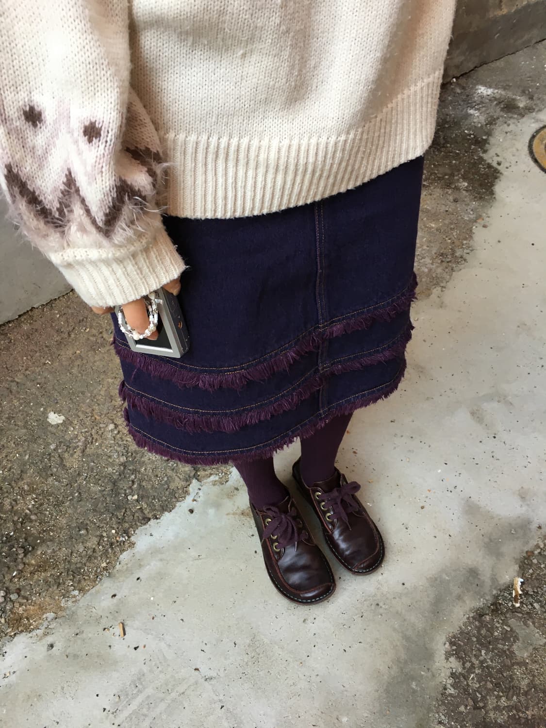 JPN Purple Denim Skirt 상품이미지1