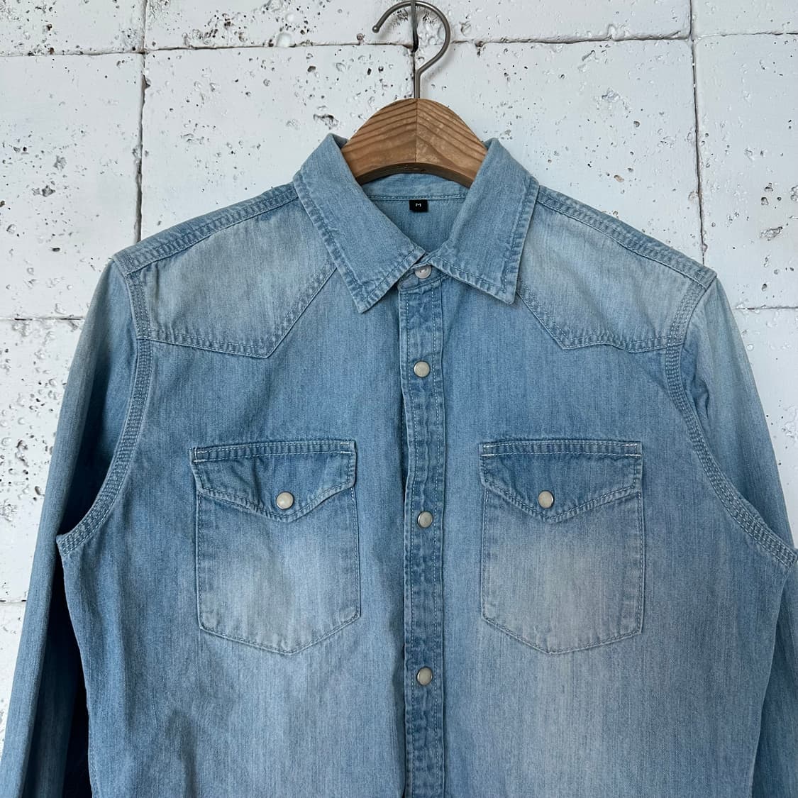 M 무지 무인양품 웨스턴 데님 셔츠 상품이미지2