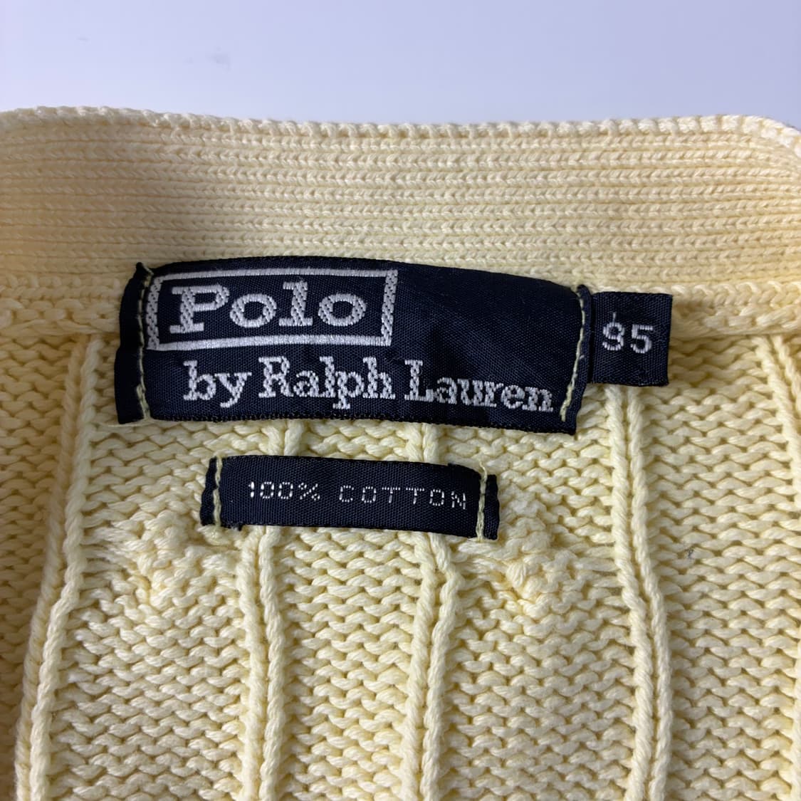 Polo 폴로 랄프로렌 옐로우 케이블 업버튼 가디건 상품이미지4