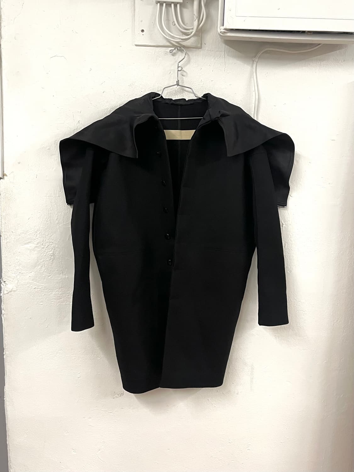 릭오웬스 2013FW 런웨이 아카이브 실크 울 후드 코트 상품이미지3