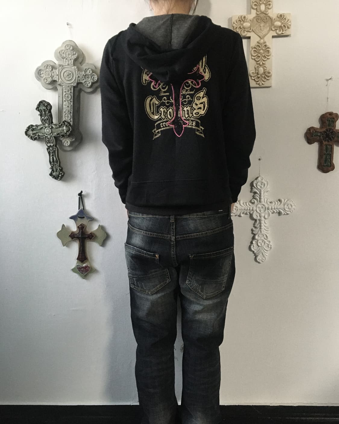 Back patch point hood zip up 상품이미지5