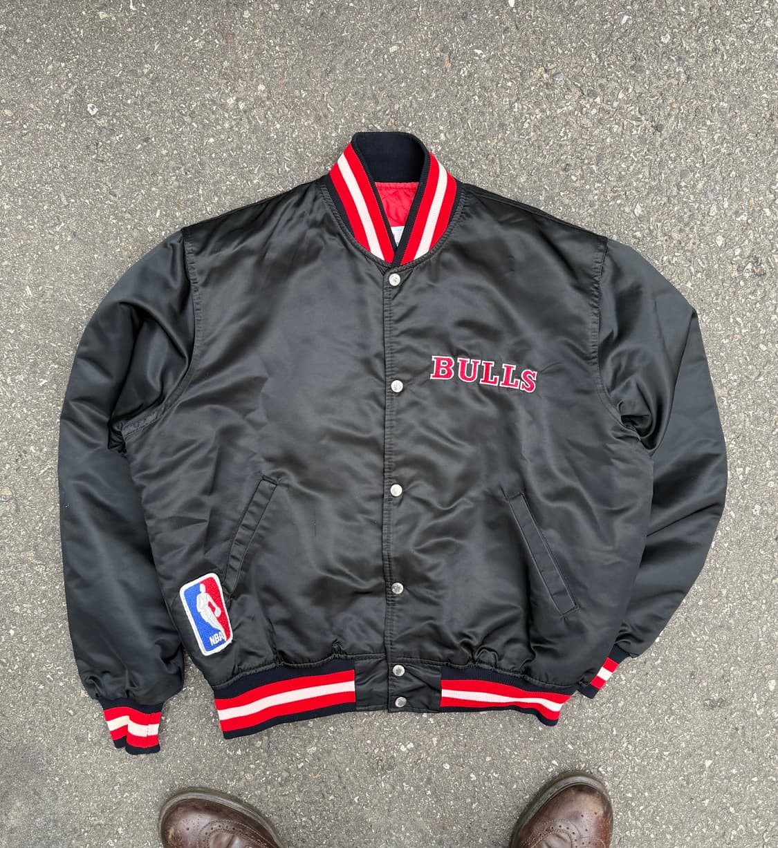 🇺🇸90s Made in USA 스타터 시카고불스 새틴 바시티 자켓 상품이미지3