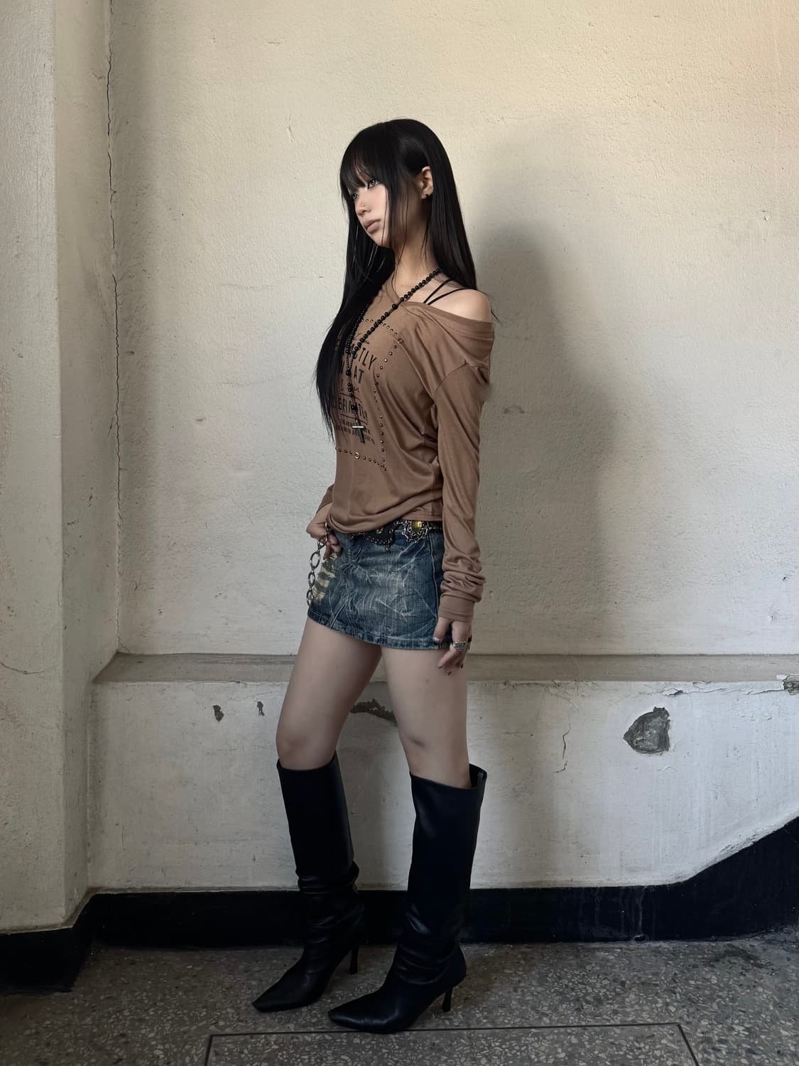 Brown long sleeve 상품이미지2