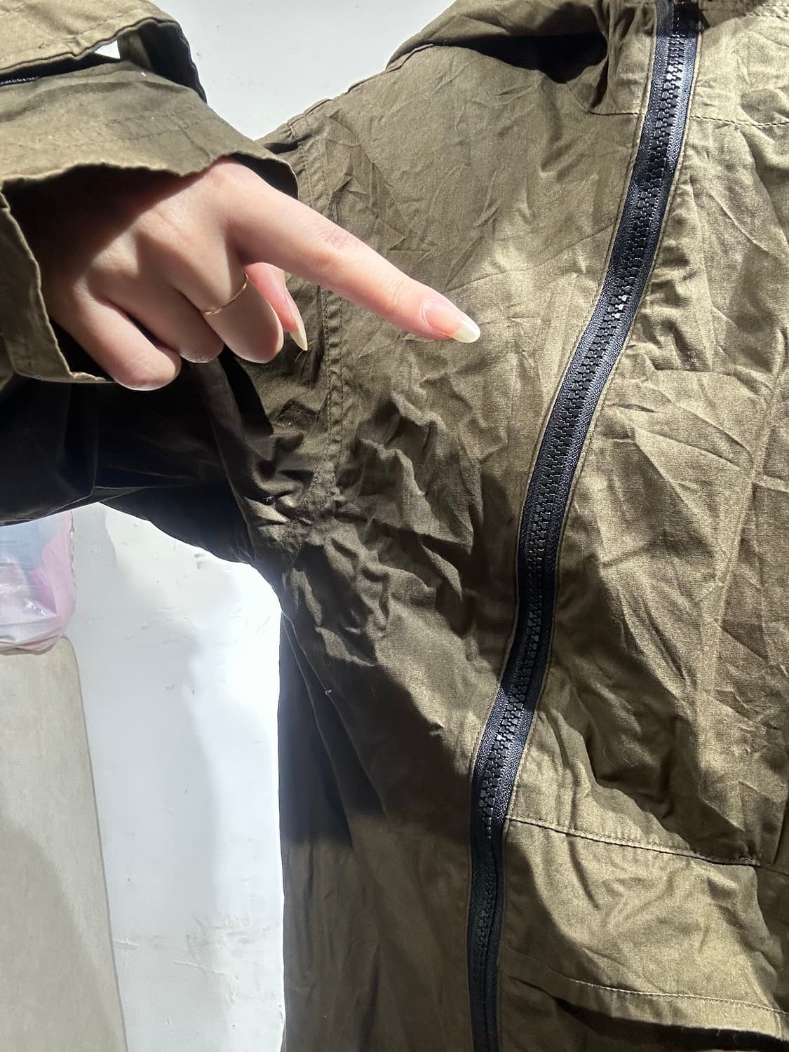 일본 빈티지 브라운 아노락 후드 오버핏 바람막이 트랙 자켓 M 상품이미지4