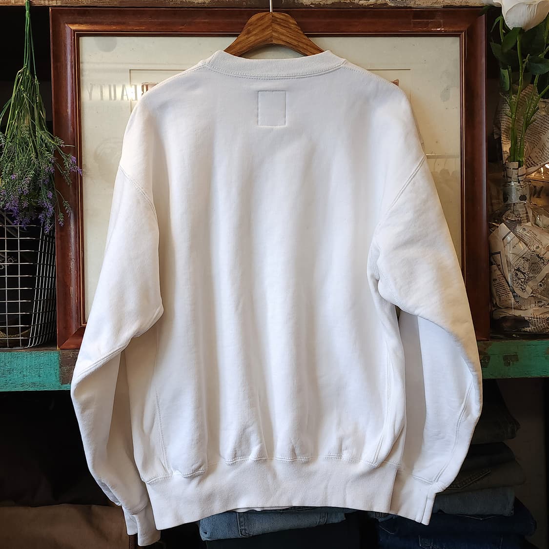 90s 러셀 맨투맨 스웻셔츠 블랭크 헤비 화이트 M 상품이미지3