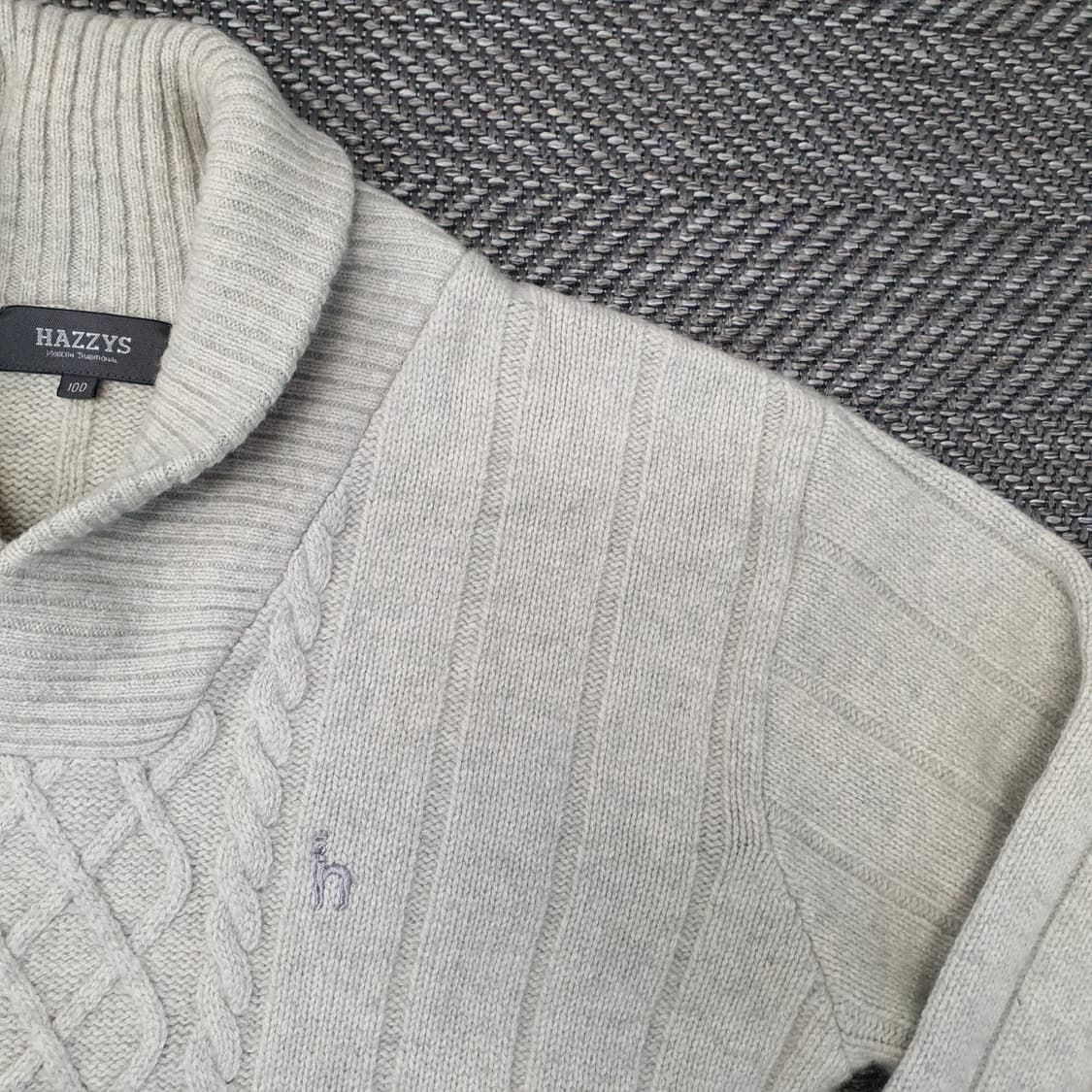 헤지스 울100 숄카라 니트 스웨터 남자105 상품이미지3