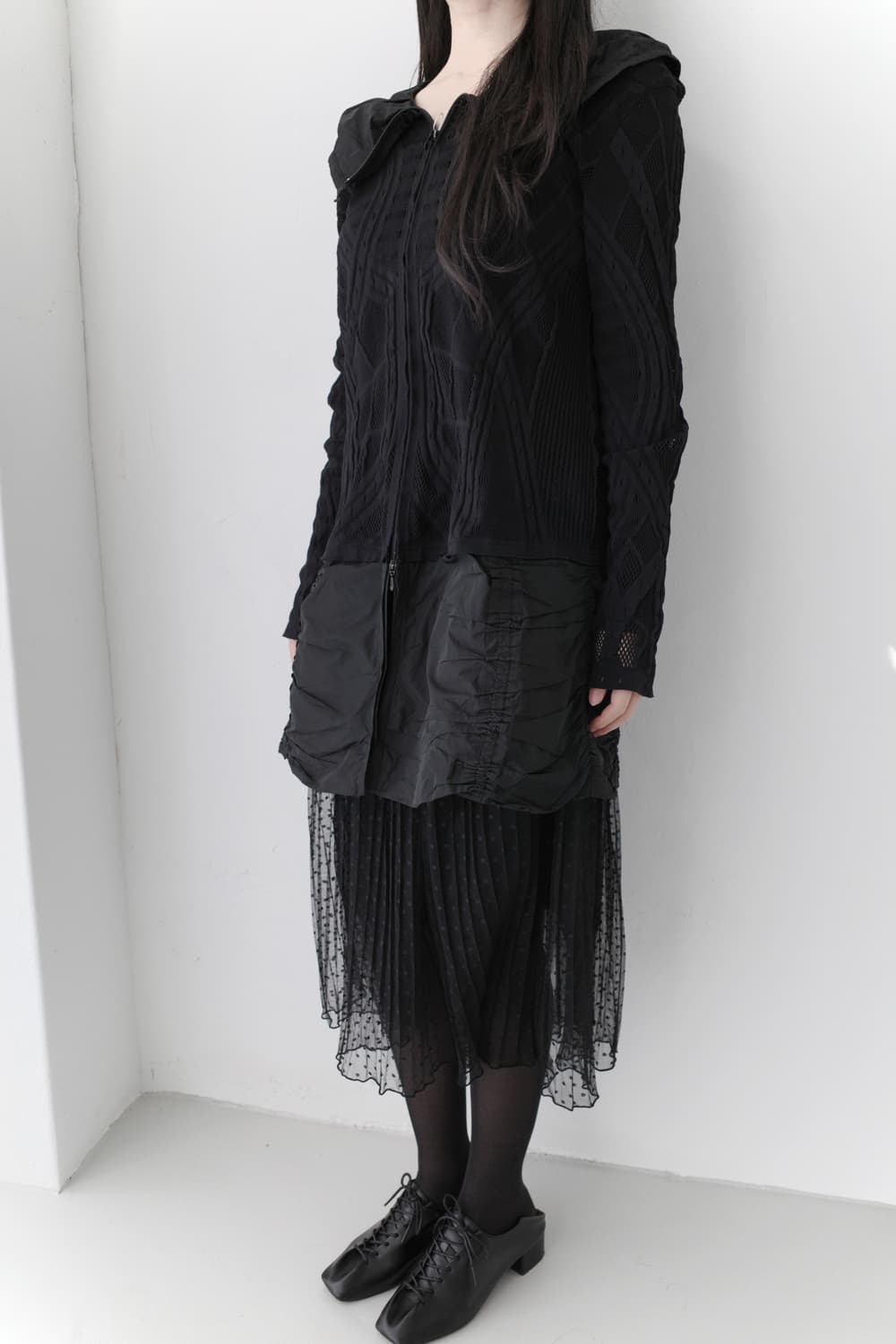 hiroko koshino) collar pattern zip-up 상품이미지6