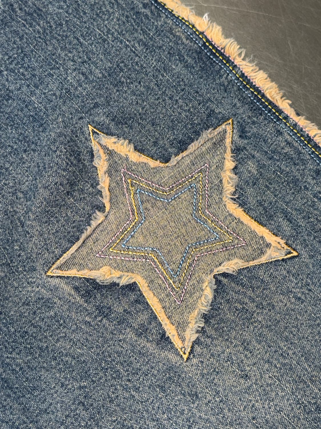 일본빈티지 갸루펑키 별패치 세미부츠컷 데님 상품이미지9