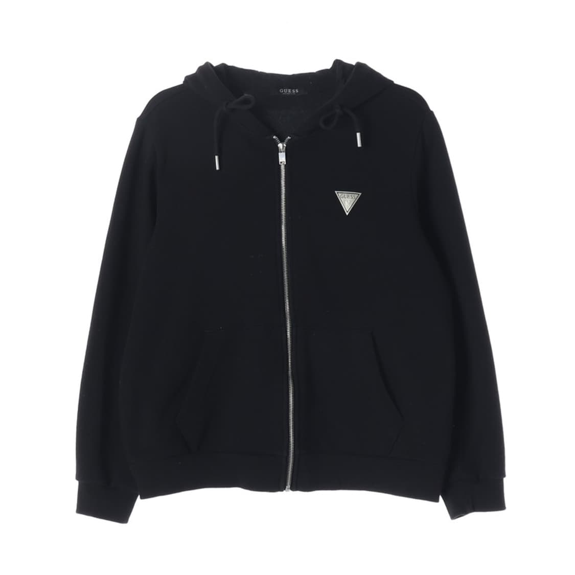 GUESS 블랙 삼각 실버 로고 후드집업 M 상품이미지1