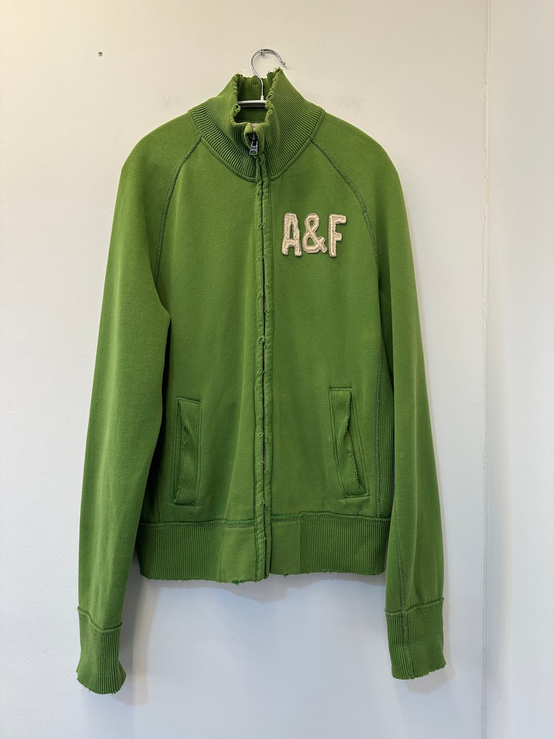 M) 아베크롬비 희귀 빈티지 그린 기모 집업 져지 머슬핏 상품이미지1