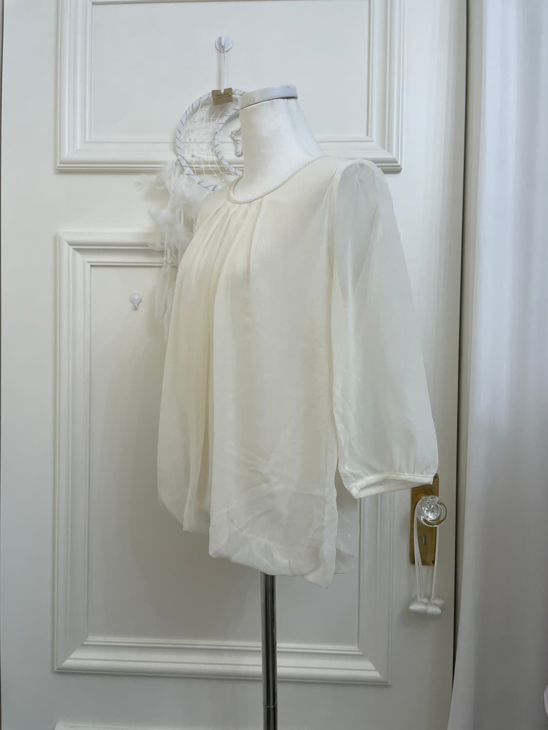 ivory glitter dot basic blouse(size-L) 상품이미지2