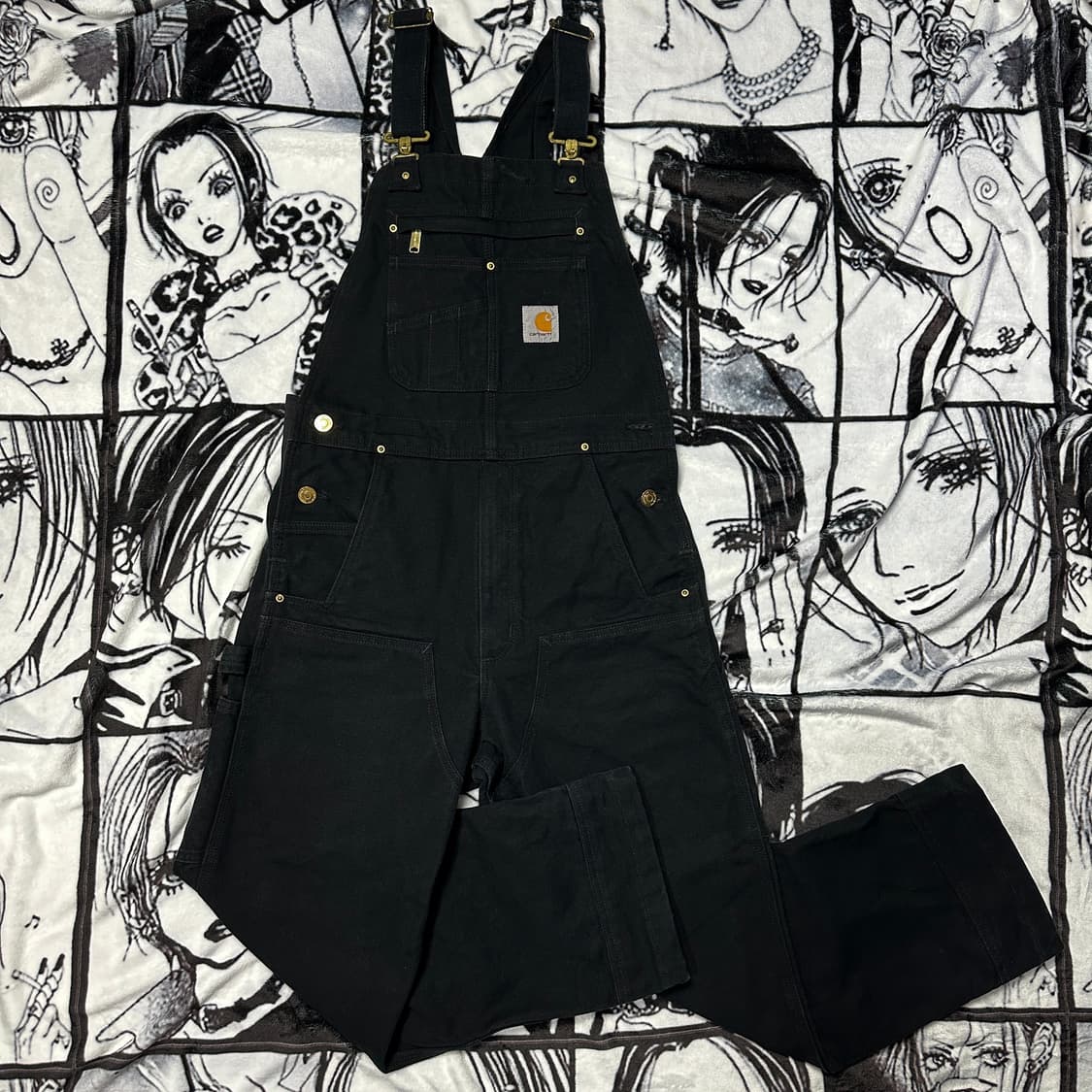 칼하트 블랙 오버롤 멜빵 상품이미지2