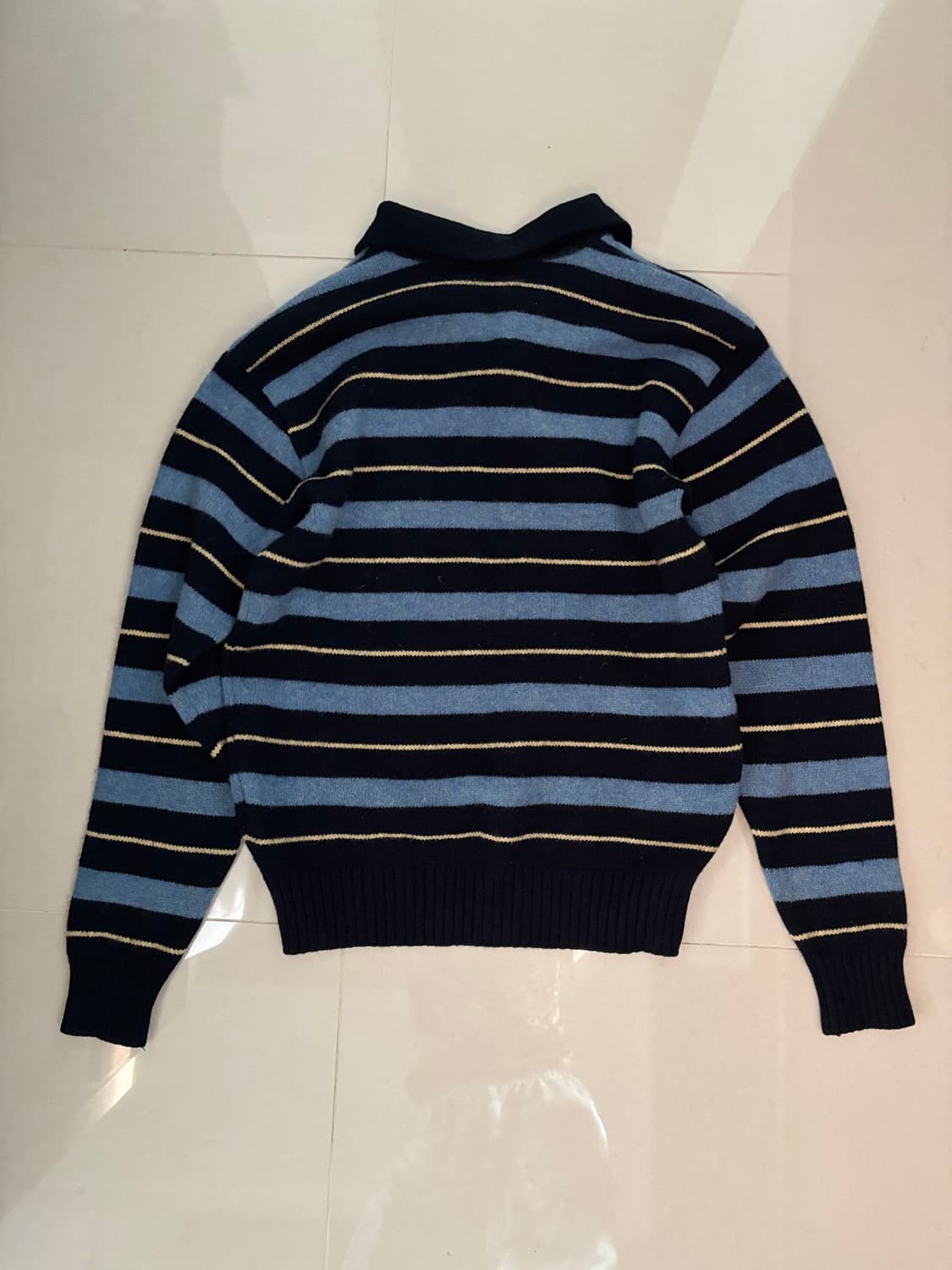 스트라이프 니트 카라 스웨터 상품이미지2