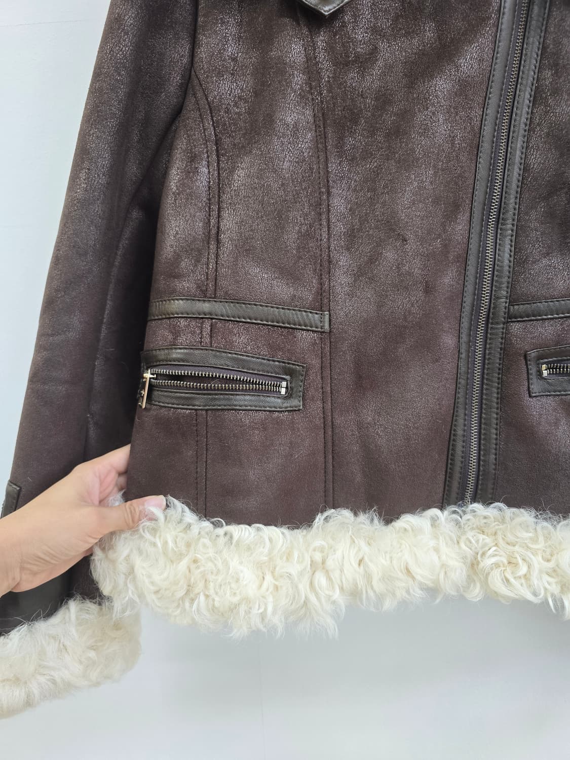 오야니 양털 양가죽 무스탕 집업 상품이미지8