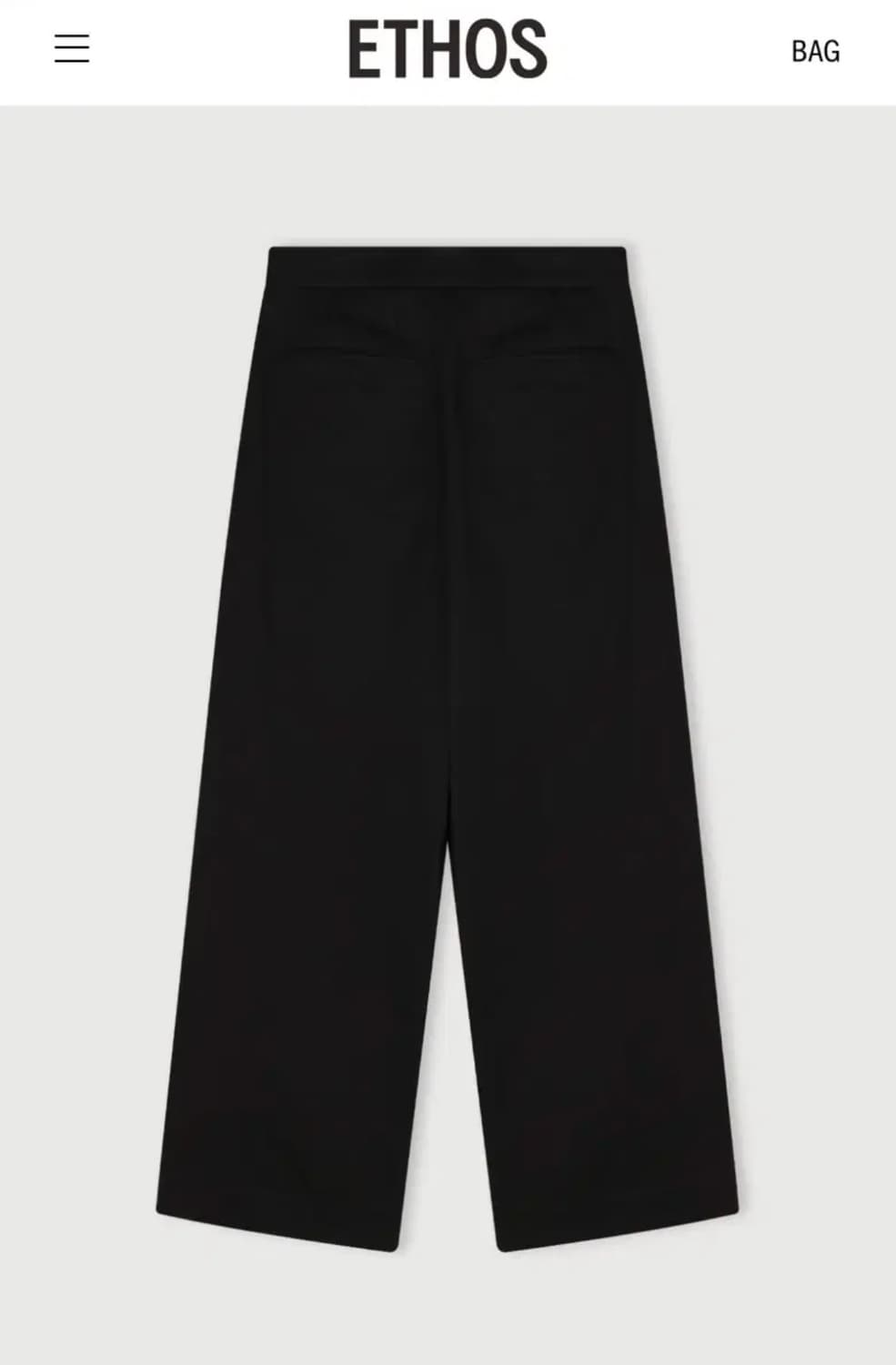 새상품) ethos 에토스 와이드 코튼 트라우져 블랙 상품이미지1