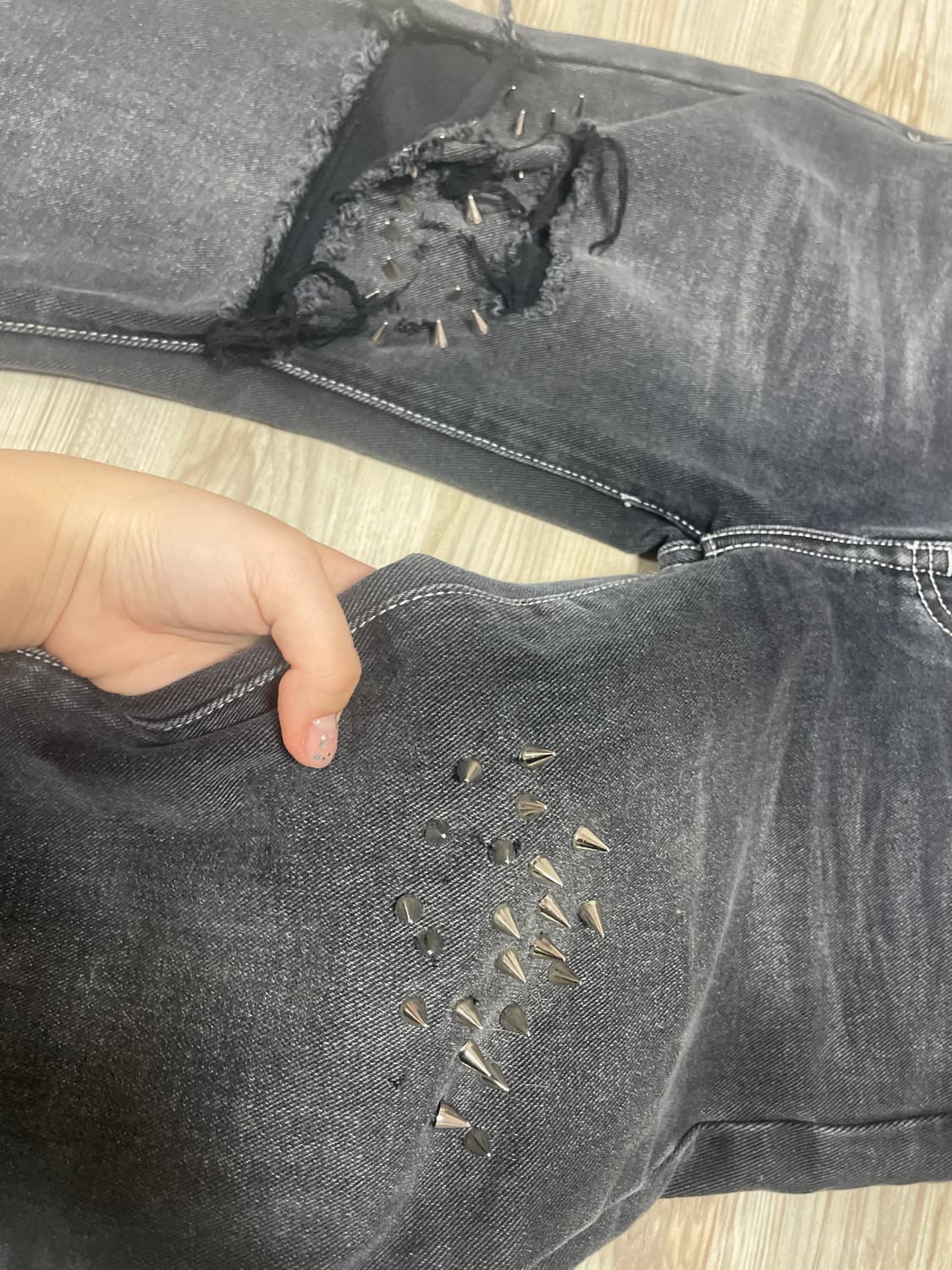 스터드 커스텀 밍가런던 부츠컷 데님  상품이미지2