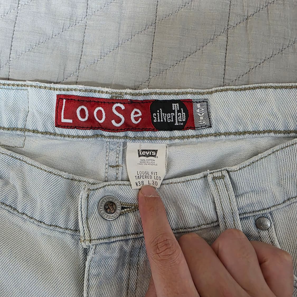 [38X30] 90s 빈티지 리바이스 실버탭 루즈핏 ver. 아이스진 상품이미지4