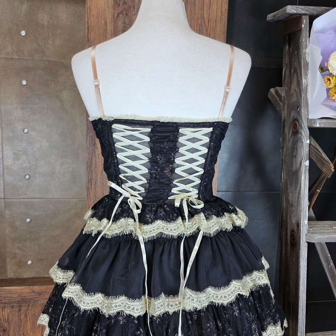 코르셋 레이스 아일렛 원피스 상품이미지6