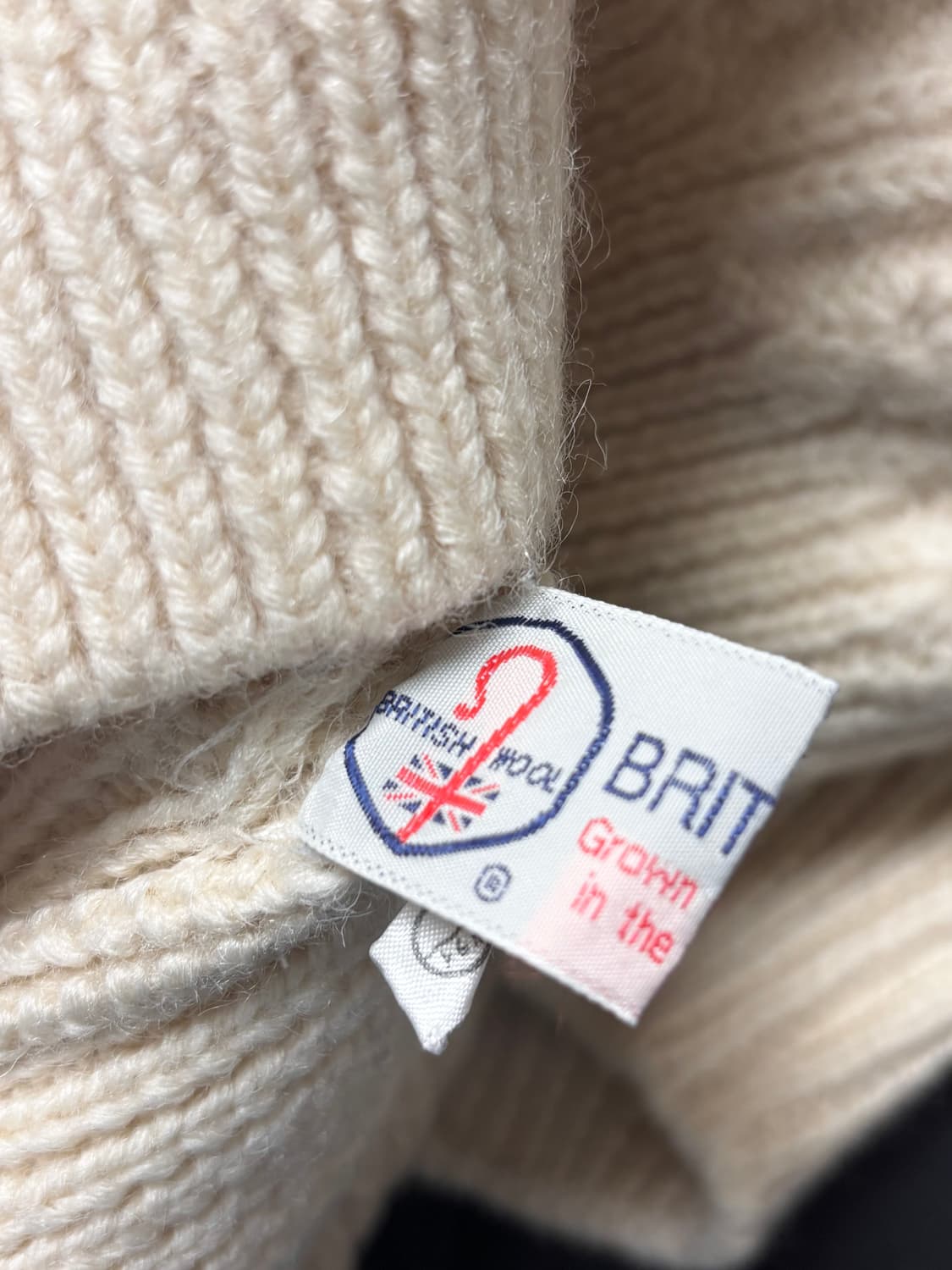 브리티쉬 퓨어 울 100% 짜임 니트 아이보리 상품이미지4