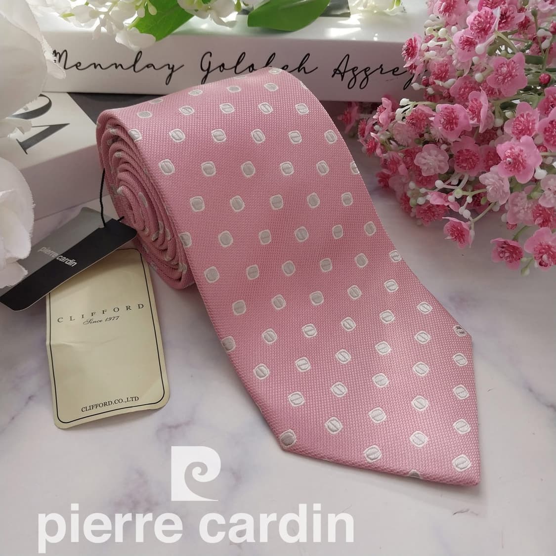 피에르가르뎅 넥타이 핑크 새제품 8.8cm S등급 K1988 상품이미지2
