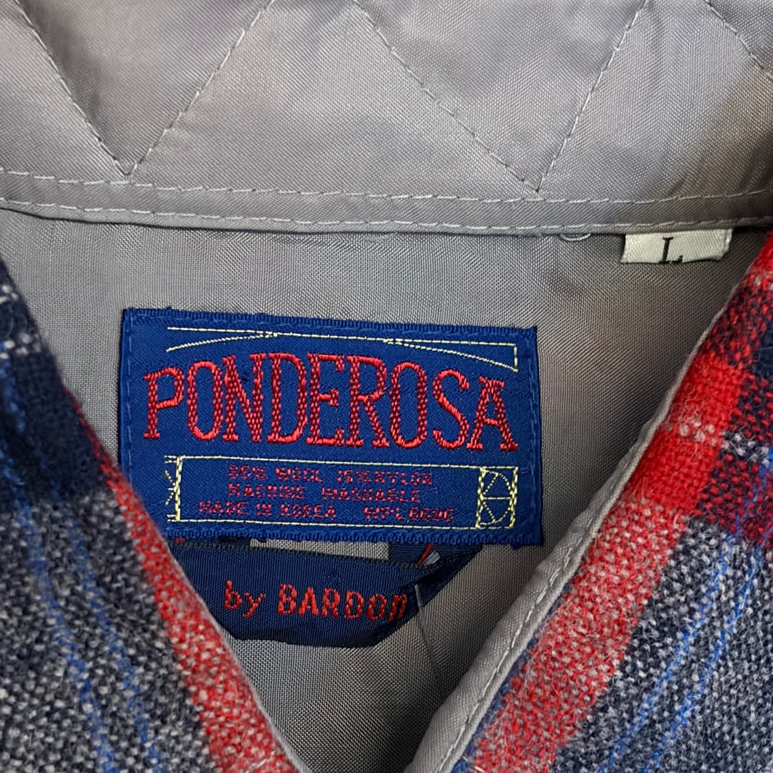 90s Made in Korea 생산 미국 빈티지 울 체크셔츠  상품이미지5