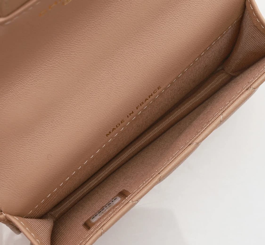 [S급] 샤넬 체인 플랩 동전지갑 램스킨 골드메탈 베이지 판매합니다!!! 상품이미지5