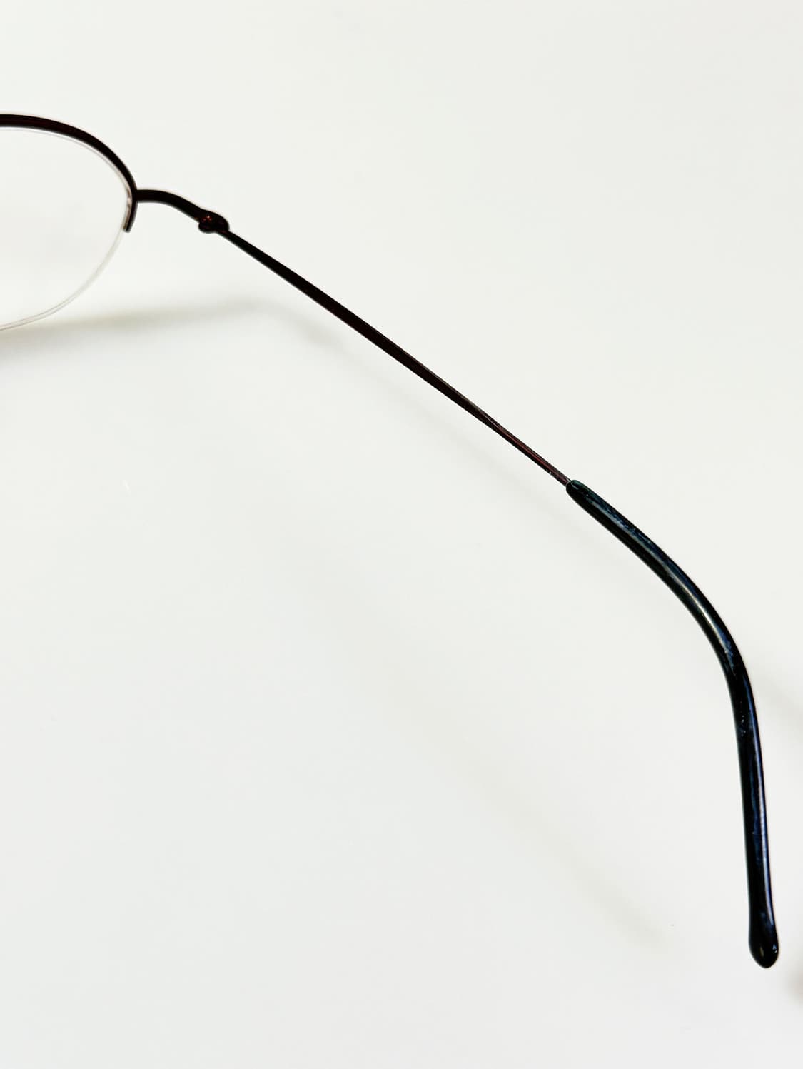 버건디 메탈 오벌 반무테 프레임 빈티지 안경 상품이미지6